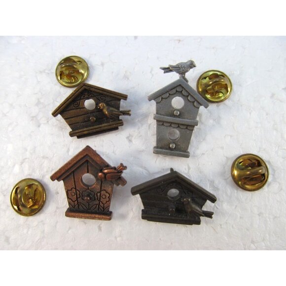 Vintage Signed J.J Bird House Lapel pins Lot of 4 - Picture 4 of 12